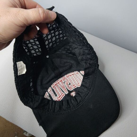 University of Louisville Cardinals Mesh Baseball Black Hat Cap Adjustable - Picture 2 of 6